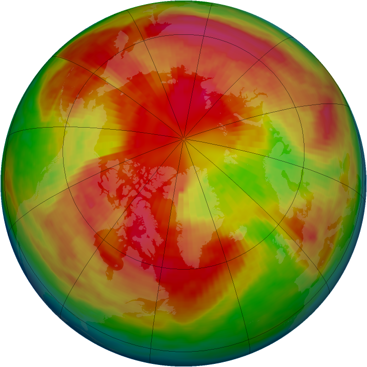 Arctic ozone map for 08 March 1980